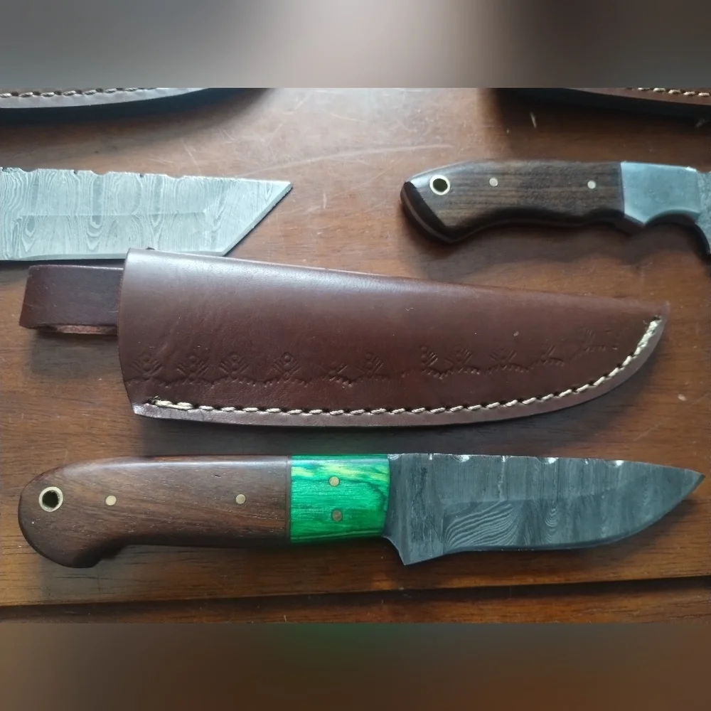 New Reseller Wholesale Lot Damascus Steel Hunting Knives Blade Sheath - Picture 10 of 13